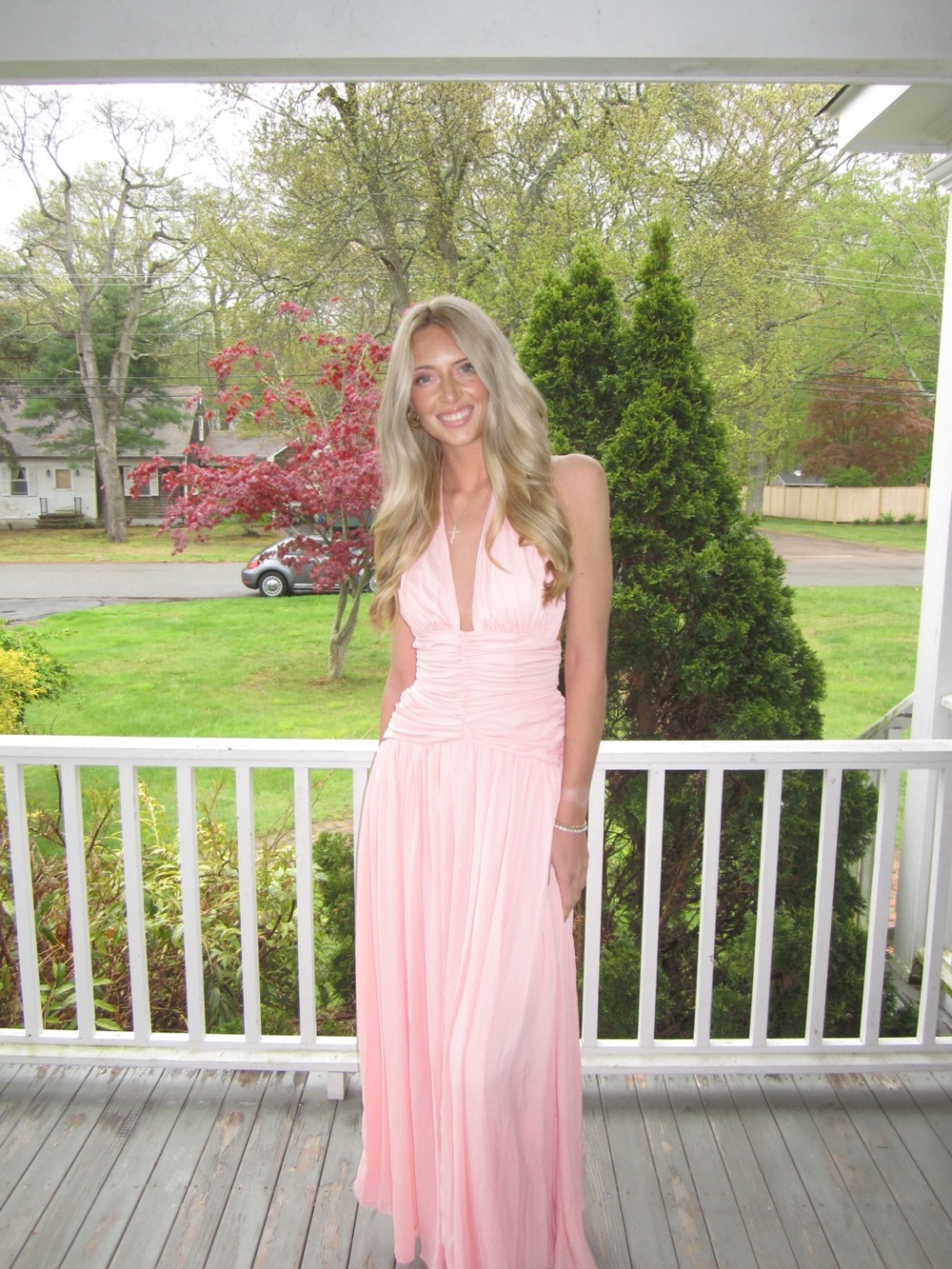 Peppermayo Blush Pink Halter Maxi Dress